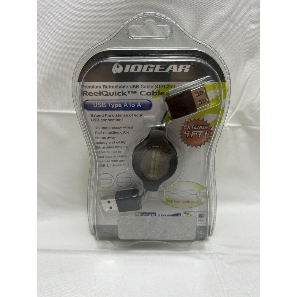 Iogear Reel Quick Cable Model G2LRAA04 1 USB Type A to A Cable